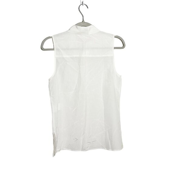 Club Monaco Sleeveless Silk Button Down Top 100% Silk Blouse White Size Small - Picture 2 of 5